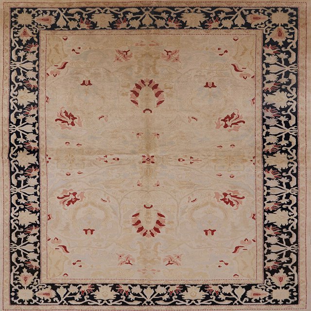 Ahgly Company Tapis d'Intérieur Carré Milieu du Siècle Moderne Sienna Brun Zone Orientale, 4' Carré