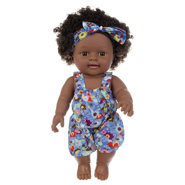 Play African American Baby Birthday Gift For Kids Fashion Black Girl Doll Lifelike Fun With Clothes Toys Cute Soft Vinyl heqiyong toy