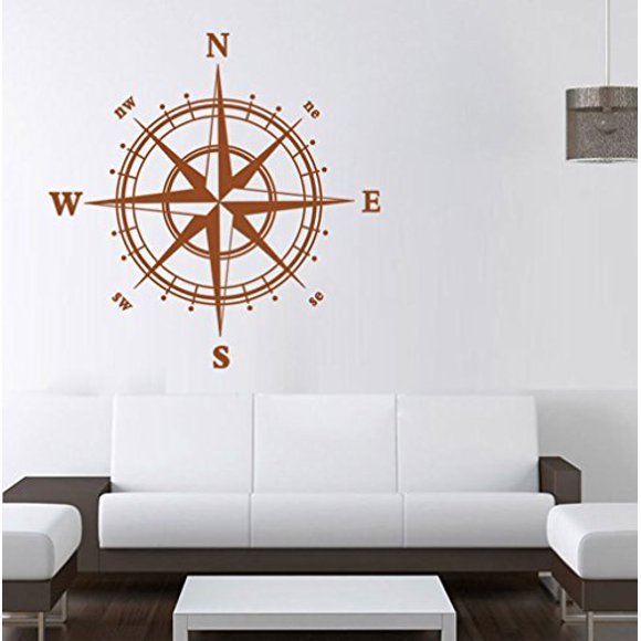 BooDecal Navigation Compass Wall Decals Stickers Decors for Living Room