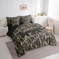 thumbnail image 2 of Castle Fairy Teens Camo Forest Bear Queen Bedding 7pcs,Abstract Camouflage Animal Bedding Comforter Set Queen,Taupe Black,Black Reversible, 2 of 7
