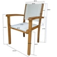 thumbnail image 3 of Teak Wood Wood Las Palmas Stacking Arm Chair with Batyline Sling, 3 of 5
