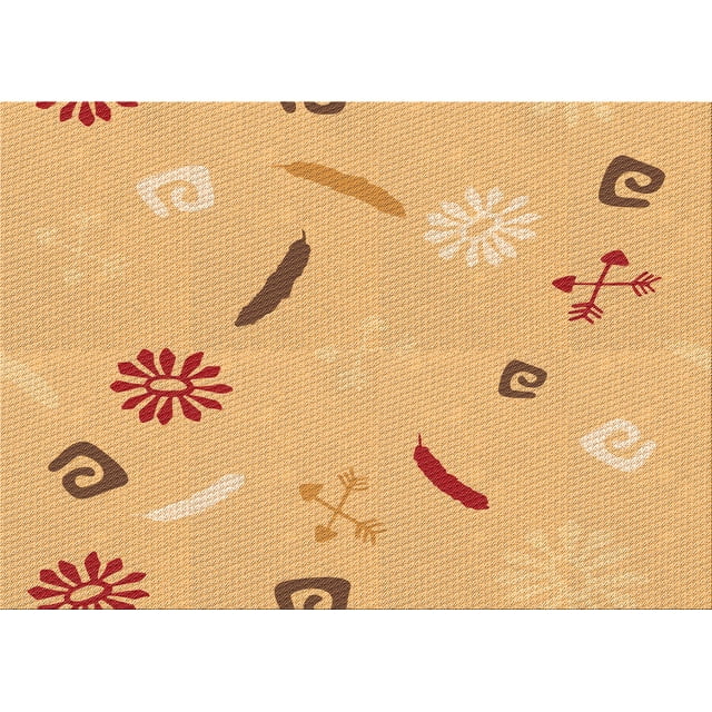 Ahgly Company Tapis d'Intérieur Lavables en Machine, Rectangle, Zone de Transition Orange, 8' x 12'