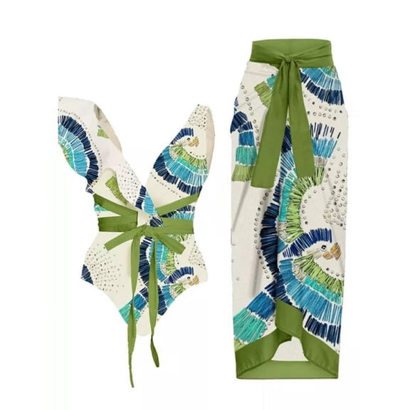 Push Up Women Bikini Set Floral Printed Ruffle Bikinis Strappy Bandage Swimwear Brazilian Biquini Bathing Suit A11