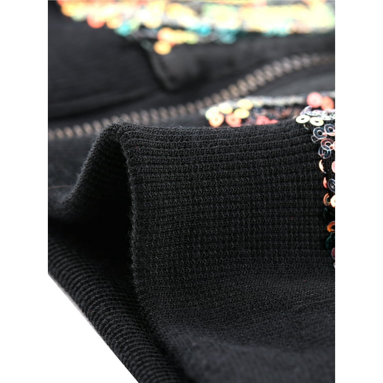 Unique Bargains Women's Plus Size Mesh Sheer Floral Lace Long Sleeve Bomber  Jacket 2X Black 