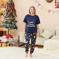 thumbnail image 2 of Odeerbi Christmas Pajamas for Family Holiday Short Sleeve Family Christmas Pajamas Matching Sets Mom Casual Print Top with Bottom Outfits Home Wear Sleepwear Family Matching PJs Set Blue, 2 of 7