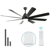 Sofucor Ceiling Fan 76 Inch Large Industrial Ceiling Fan with Light, Smart Fan with Remote & APP Control, Compatible with Alexa Google, Solid Wood 8 Blade, 3 Downrod