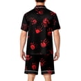 thumbnail image 4 of DORKASM Halloween Matching Pajamas for Men Pj Sets Bat Pumpkin Print Button Down Sleepwear Red 4XL, 4 of 4