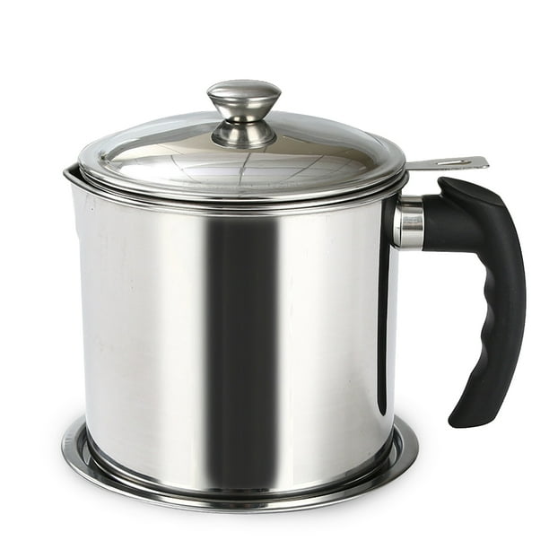 Oil Strainer Pot Stainless Steel Bacon Grease Can Oil Storage Can