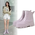 thumbnail image 1 of Botas de lluvia de fondo grueso de moda para mujer, botas de lluvia de fondo suave antideslizantes con tubo medio impermeables, 1 of 6