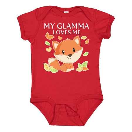 

Inktastic My Glamma Loves Me- Little Fox Gift Baby Boy or Baby Girl Bodysuit