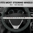 thumbnail image 7 of BDK Leather Car Steering Wheel Cover 15.5"-16.5" (Large/Gray) -Universal Fit, Easy Installation, Max Protection, 7 of 7