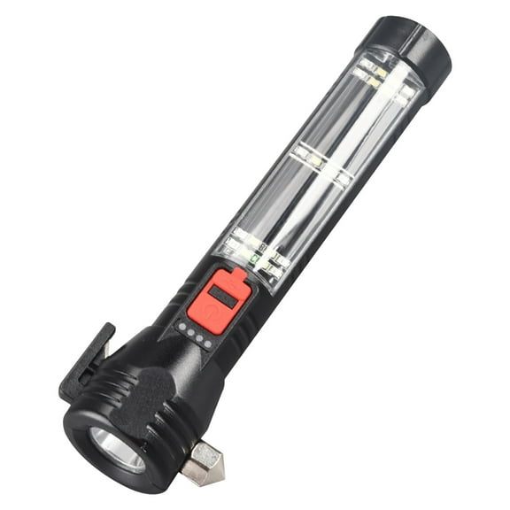 FNYOXU Flashlight Solar, LED, USB Flashlight,USB Charging Car Strong Light Hammer Flashlight