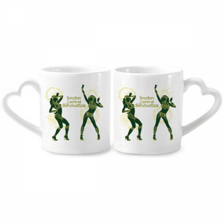 

Hula Outline Brazilian Brazil Cultural Couple Porcelain Mug Set Cerac Lover Cup Heart Handle