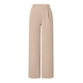 thumbnail image 4 of felwors Women Office Wide High Waist Pants Loose Fit Elastic Waist Pleated Front Trousers for Work Casual Bronze, L, 4 of 5