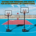 thumbnail image 5 of Portable Basketball Hoop for Youth Adults & Kids, Adjustable Height 6.89 ft to 10.01 ft,34 inch Backboard with Rebound System, Basketball Goal with Water/Sand Base, Wheels, 5 of 9