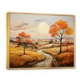 thumbnail image 2 of Designart "Orange Farm Autumn horizon III" Landscapes Floater Framed Wall Art Print, 2 of 7