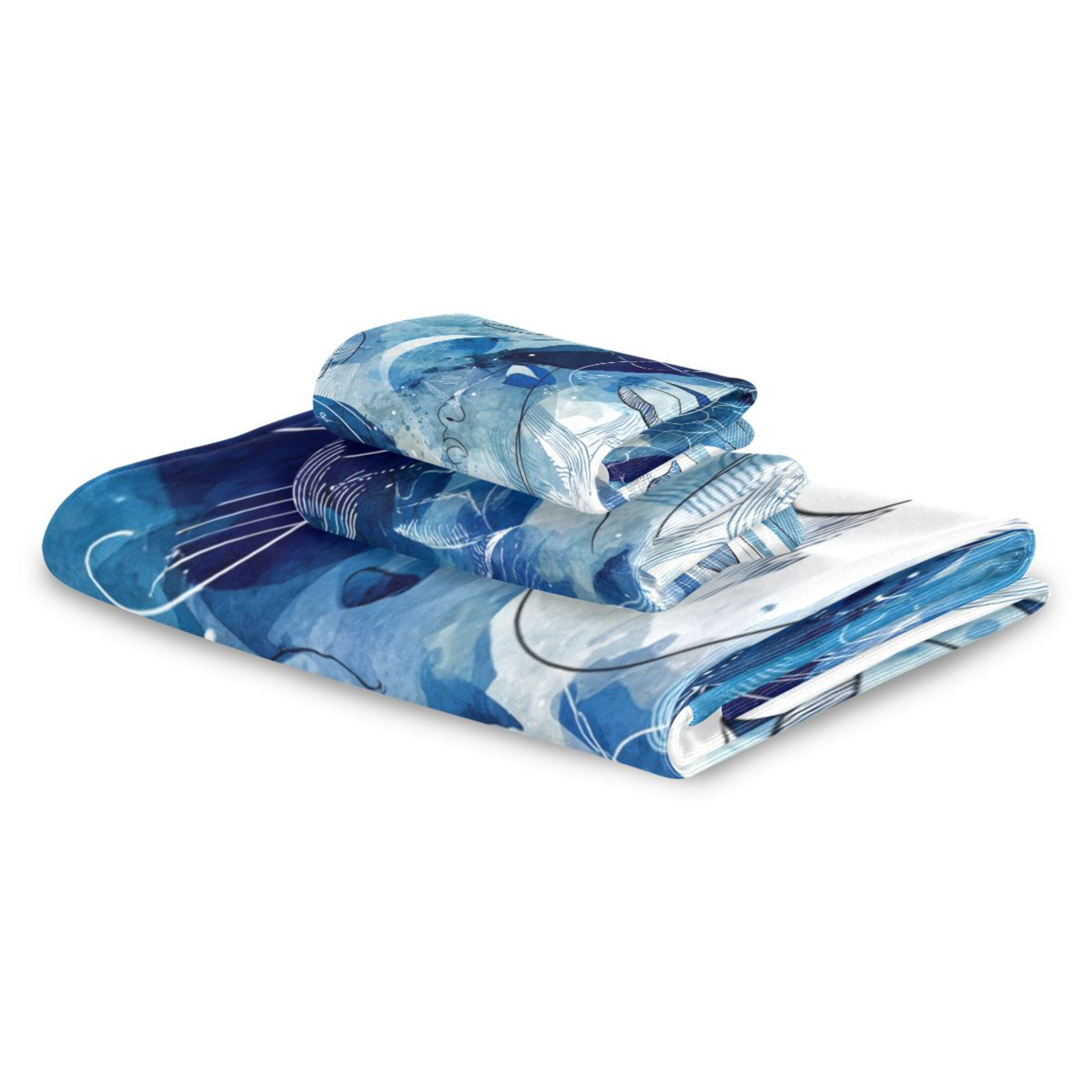 3 Piece Bath Towels Set Bath Towel, Hand Towel and Face Towel for Bathroom, Gym, Hotel Ethereal Dreamlike Elements