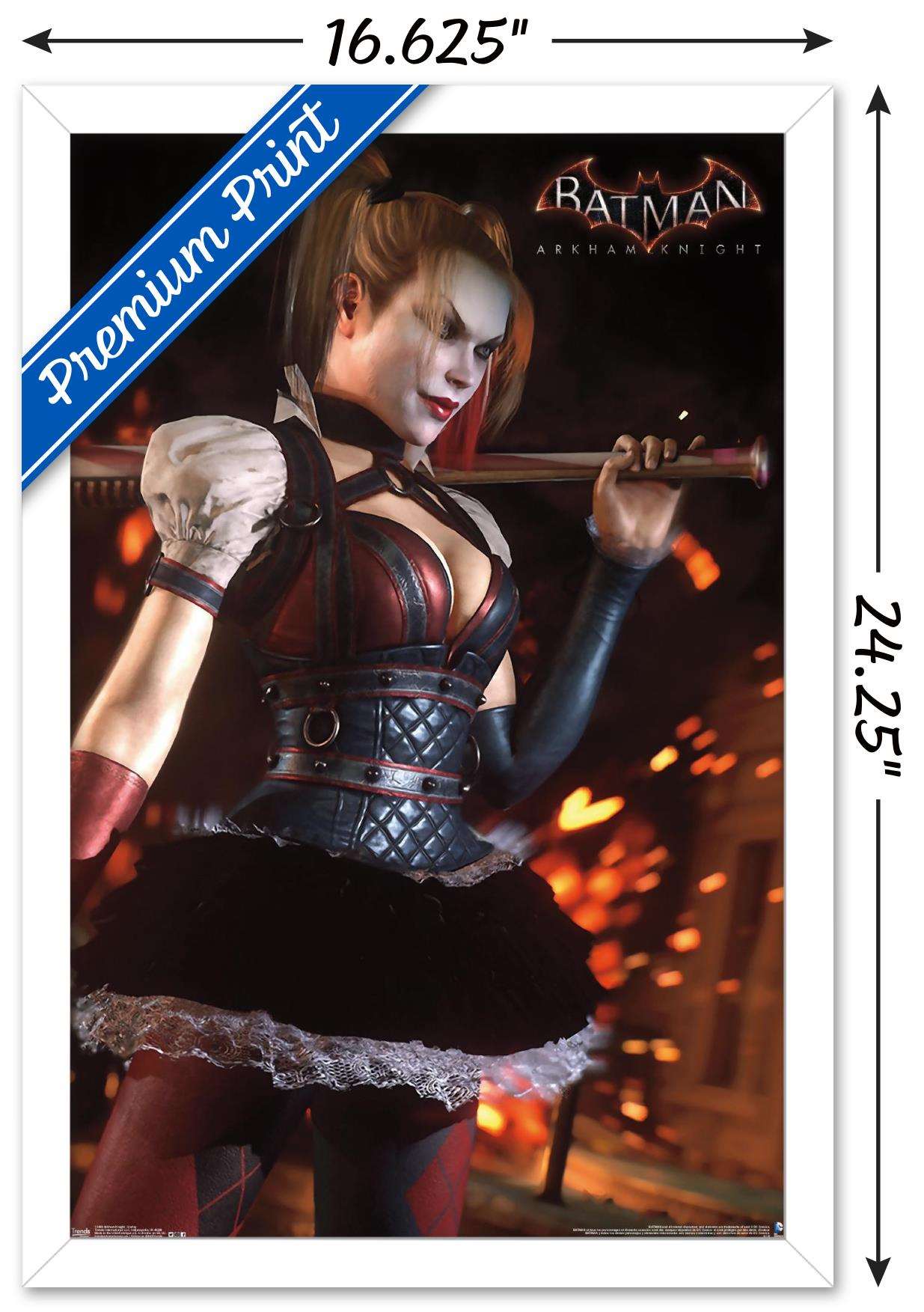 DC Comics Video Game - Arkham Knight - Harley Quinn Wall Poster, 14.725" x 22.375", Framed