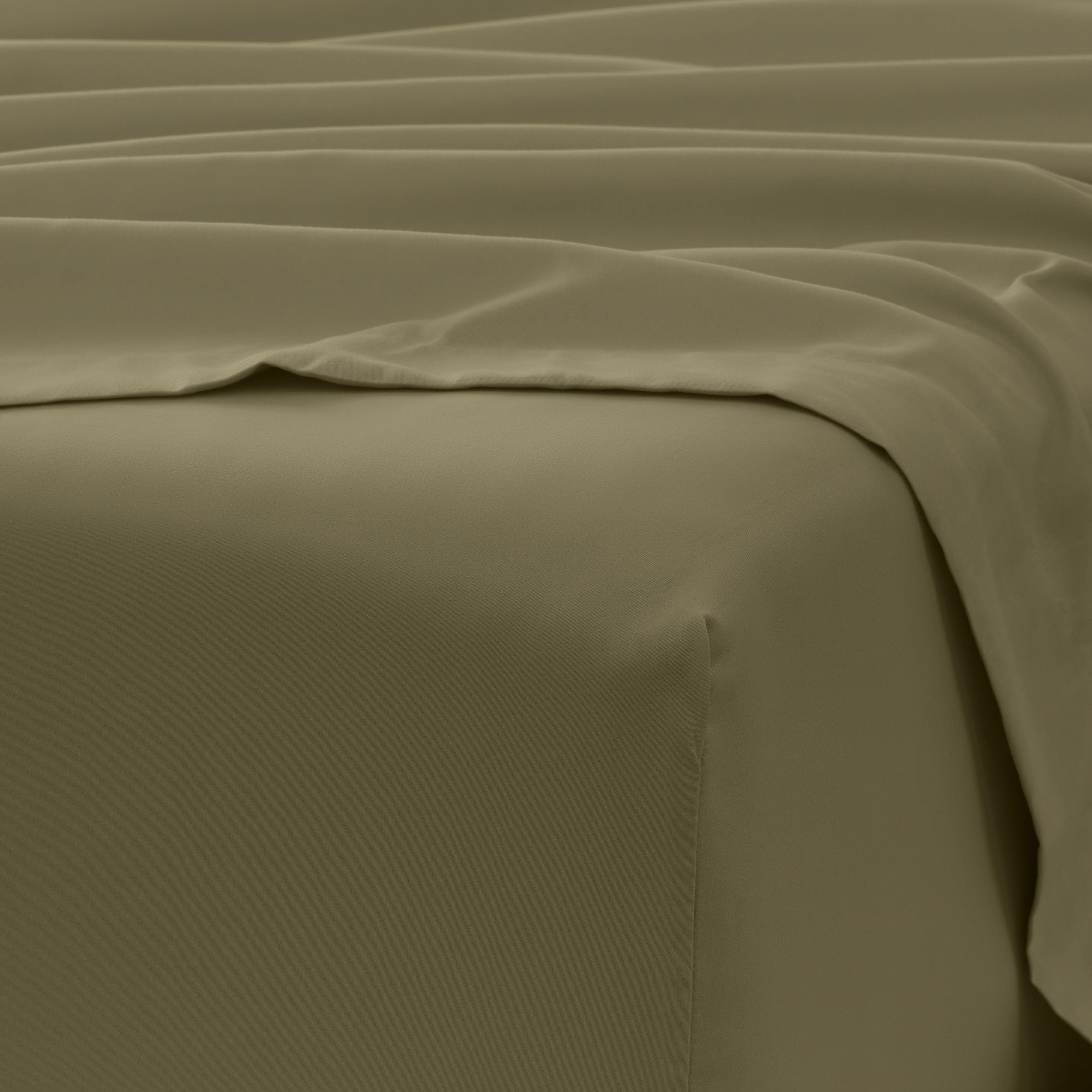 California King, Sage Solid Microfiber 6 Piece Bed Sheet Set, by Noble Linens