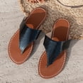 thumbnail image 4 of jiaxiM Leather Flip Flops for Womens Thong Sandals Flexible Womens Slippers Non- Jelly Sandals for Women Thick Sole Orthofeet Shoes for Women, 4 of 4
