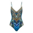 thumbnail image 3 of Pisexur Womens One Piece Swimsuit Vintage Ruffle V Neck Floral Print Bathing Suits Monokini Beachwear, 3 of 4