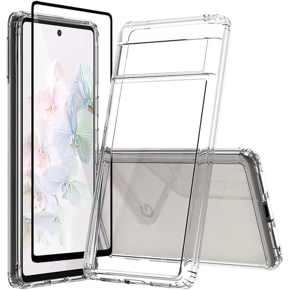 for Pixel 7 Case Google 7 Case with Screen Protector Premium Clear Back Panel TPU Bumper Cover for Google Pixel 7(YKL Clear)