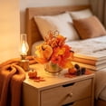 thumbnail image 5 of Artificial Pumpkin, Maple Leaf, Fall Floral Centerpiece with Metal Basket, Preassembled Autumn Tabletop Decor for Home, 5 of 6