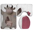 thumbnail image 1 of ABPHQTO Muñeca de vaca y bolsa de agua Juego de alfombras de baño de 3 piezas Alfombra de baño Alfombra de contorno y tapa de inodoro ABPHQTO Cont-CHAPPLE-33133, 1 of 2