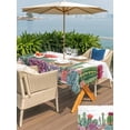 thumbnail image 5 of Outdoor Tablecloth with Umbrella Hole for Patio/Picnic/Party/Camping, Cactus Tropical Watercolor Waterproof Table Cloth Rectangle Table Cover Washable, Grey Wooden Summer (60"x 102"), 5 of 8
