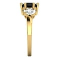 thumbnail image 3 of Clara Pucci 14K Yellow Gold Solid Gold Onyx Three-Stone Anniversary Ring for Women - 1.72 cttw Round Cut, 3 of 8