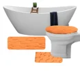 thumbnail image 2 of Gorgeous Home Linen 3-Piece Memory Foam Bathroom Rug Set, Non-Slip Embossed Cobblestone Pebble, Orange, 2 of 5