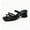 Black, variant on Women's Strappy Silver Sandals with Bow Low Block Heel Square Toe Dressy Kitten Heel Sandals for Prom Party Wedding Date