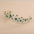 thumbnail image 3 of Bridal Crystal Tiara Princess Ruby Sapphire Emerald Crown Rhinestone Cake Topper Wedding Headpiece Prom Party Bridesmaid Hair Accessories for Women and Girls, 3 of 11