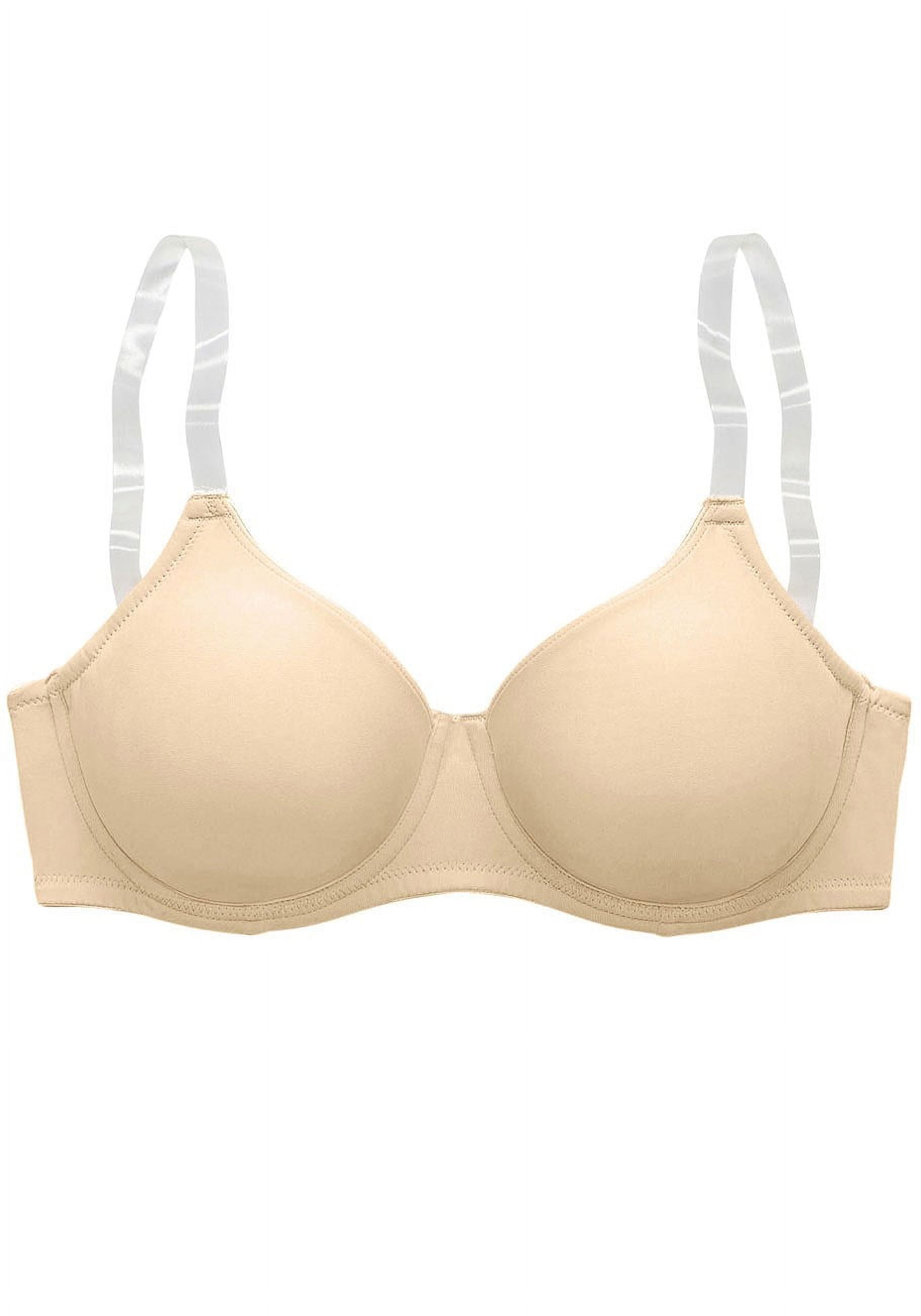 LASCANA Women's Clear Strap Underwire T-Shirt Bra