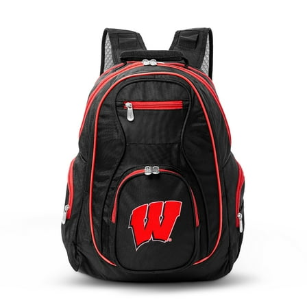MOJO Black Wisconsin Badgers Trim Color Laptop Backpack