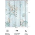 thumbnail image 4 of Starfish and Seashell Shower Curtain 72Wx72H Inch Rustic Wooden Teal Nautical Ocean Beach Vintage Coral Coastal Anchor Marine with 12 Plastic Hooks Fabric Waterproof Toilet Accessories Decor, 4 of 5