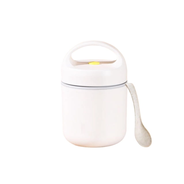Cateissary Fiambrera de acero inoxidable al vacío, taza térmica para sopa, doble capa, desayuno, calentador de alimentos a prueba de fugas, Mostrada 1 Capa/510ML/Cuchara