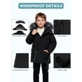 thumbnail image 6 of Wantdo Boy's Puffer Coat Padded Winter Fleece Jacket Hooded Puffer Jacket Black 10-12, 6 of 8