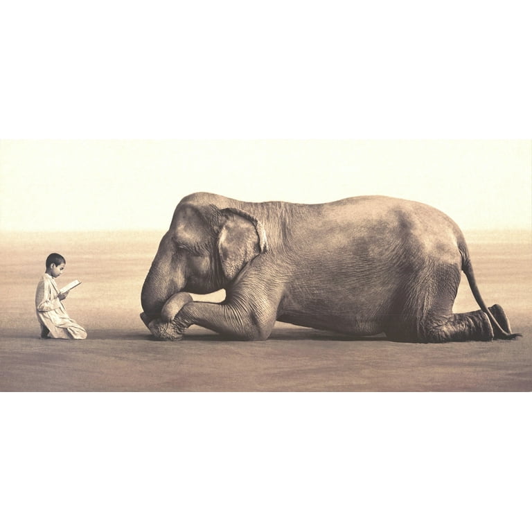 GREGORY COLBERT Boy Reading to Elephant 25.5 x 48.75 Offset