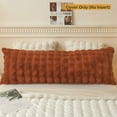 thumbnail image 2 of LIFEREVO Fluffy Faux Rabbit Fur Body Pillow Cover, Cozy Bubble Shaggy Plush Bed Body Pillowcase with Zipper Closure, Long 20"x54" Fuzzy Furry Pillow Case for Bedroom Home Decoration, Burnt Orange, 2 of 7