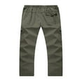 thumbnail image 3 of Mens Loose Fit Straight Leg Cargo Pants  Lightweight Elastic Waist Solid Color Straight Leg Work Pants, 3 of 6