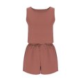 thumbnail image 4 of Beach Outfits For Women Two Piece Sets Summer Casual Trendy Shorts Matching Sets Sleeveless Beach Vacation Outfits, Limited Time Offer, 4 of 6