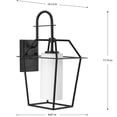 thumbnail image 2 of Chilton Collection One-Light New Traditional Textured Black Etched Opal Glass Outdoor Wall Lantern, 2 of 2