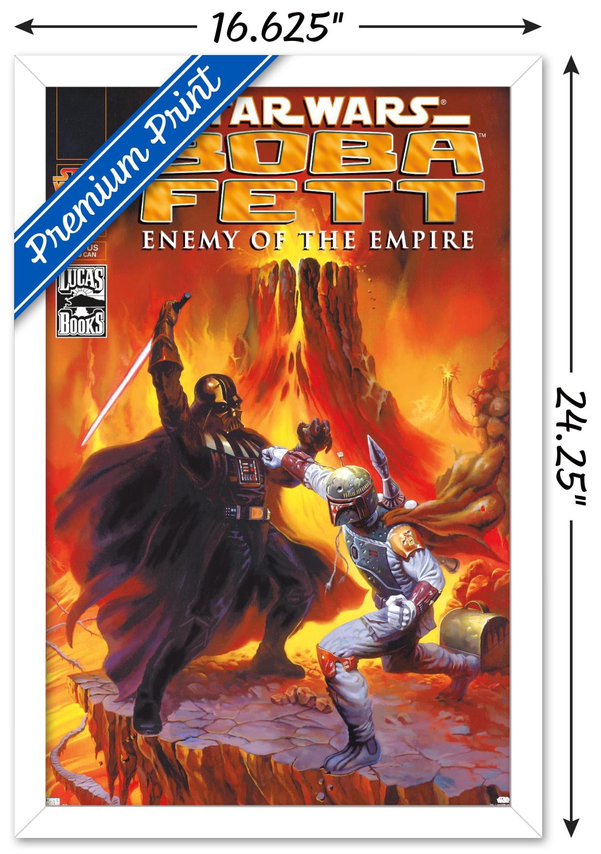 Star Wars: Saga - Boba Fett - Enemy Wall Poster, 14.725" x 22.375", Framed