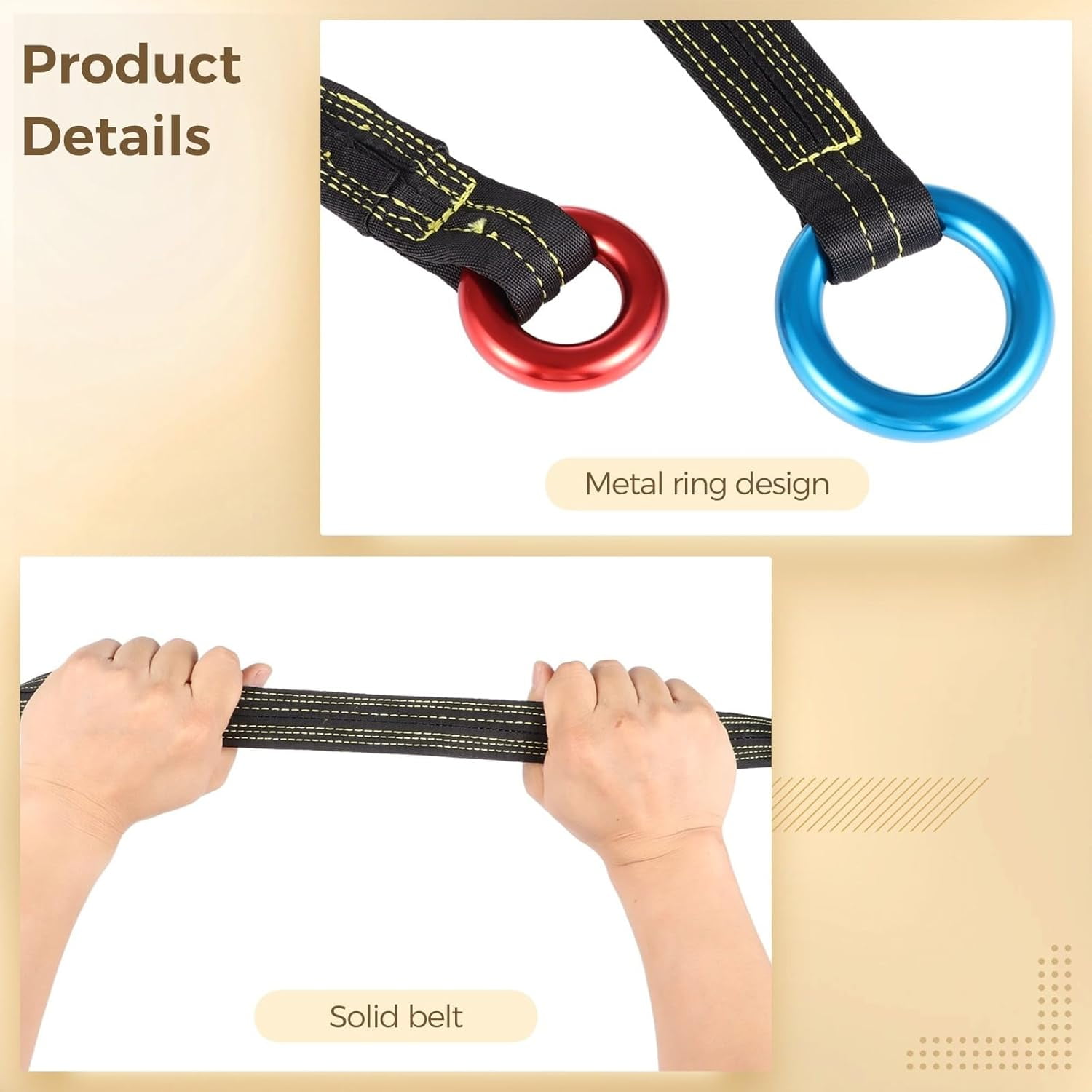 110 cm Climbing Rope for Trees, Arborist Friction Saver Loop Belt, Cambium Saver for Easy Retrieval, 22 KN