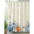 thumbnail image 2 of Fall Thanksgiving Shower Curtain, Blue White Orange Pumpkin Boho Floral Bathroom Decor Curtains Set with Hooks, Waterproof Fabric Home Accessories， 72 X 84 Inch Extra Long, 2 of 6