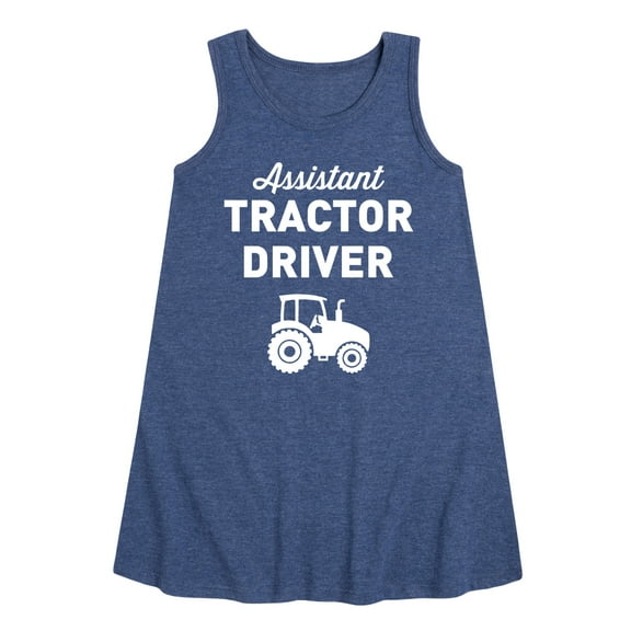 Instant Message - Tractor Driver Assistant - Toddler & Youth Girls A-line Dress