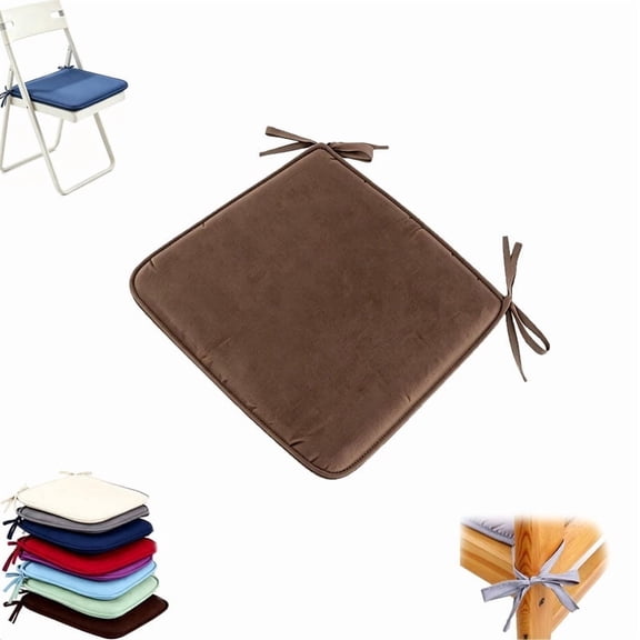 15x15 Outdoor Seat Cushions with Non-Slip Ties, Washable Square Strap Garden Chair Pads, Fade-Resistant Thick Foam Chair Cushions for Garden Bistro Patio Dining Chairs (C)