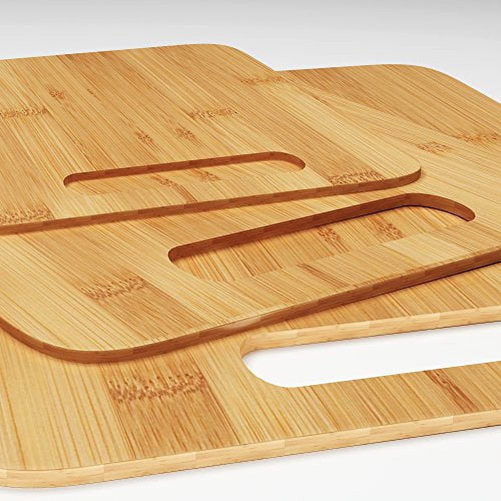 Kitchen Wood Set Of 3 Piece Cutting Boards Butcher Block Hardwood Quality - image 5 of 5