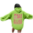 thumbnail image 4 of Durtebeua Sweat à Capuche Surdimensionné pour Femmes, Col Rond, Manches Longues, Pull Décontracté, Vert, 3TG, 4 of 7
